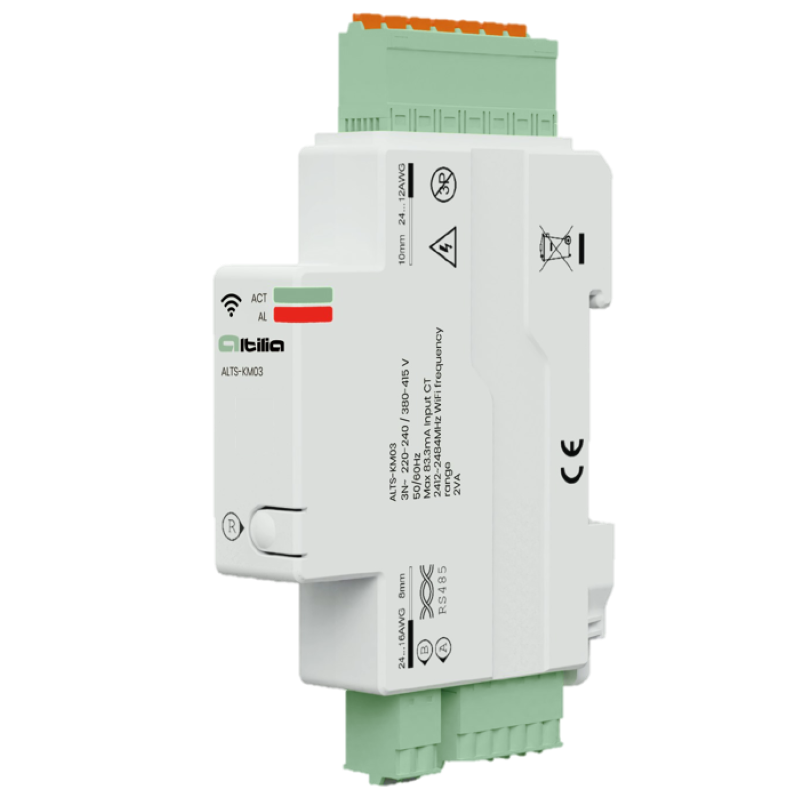 Altilia slimme kWh-meter 3-fase, een module voor de DIN-rail in de meterkast